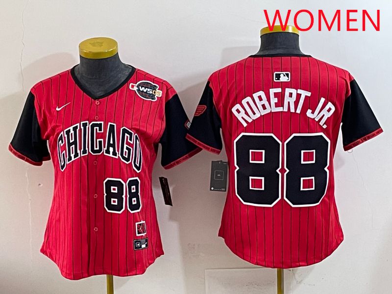 Women 2025 Chicago White Sox #88 Robert jr Red Joint Name Nike MLB Jersey style 8